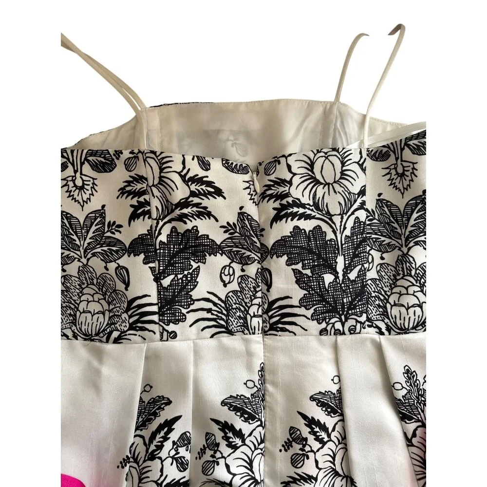 Jessica Howard Sleeveless Black & White Floral Dress With Pink Accents Size 6P - Picture 4 of 12